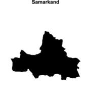 Samarkand region blank outline map vector
