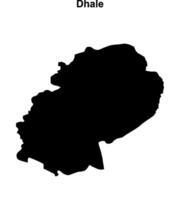 Dhale governorate blank outline map vector