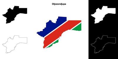 Otjozondjupa region outline map set vector