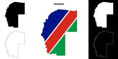 Omaheke region outline map set vector