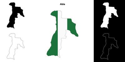 Abia state outline map set vector