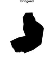 Bridgend blank outline map vector