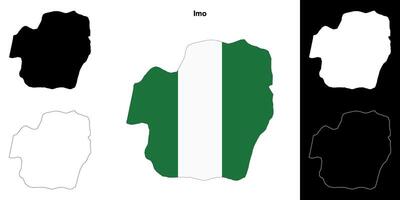 Imo state outline map set vector