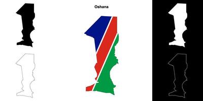 Oshana region outline map set vector