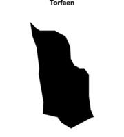 Torfaen blank outline map vector