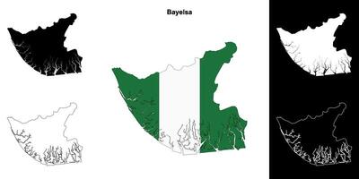 Bayelsa state outline map set vector
