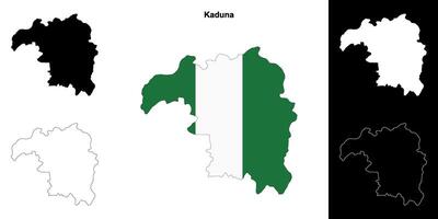 Kaduna state outline map set vector