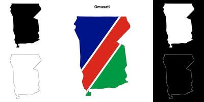 Omusati region outline map set vector