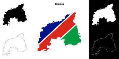 Khomas region outline map set vector