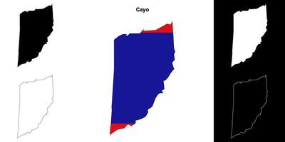 Cayo district outline map set vector