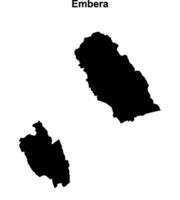 Embera province blank outline map vector