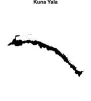 Kuna Yala province blank outline map vector