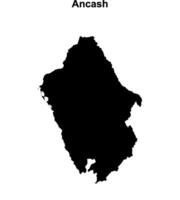 Ancash region blank outline map vector