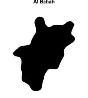 Al Bahah province blank outline map vector