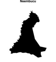 Neembucu department blank outline map vector