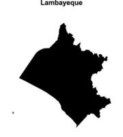 Lambayeque region blank outline map vector