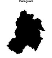 Paraguari department blank outline map vector