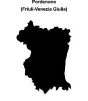 Pordenone province outline map vector