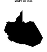 Madre de Dios region blank outline map vector