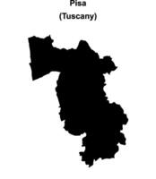 Pisa province outline map vector