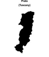 Prato province outline map vector
