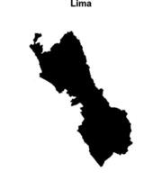 Lima region blank outline map vector