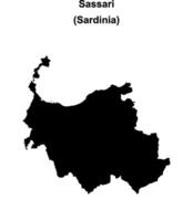 Sassari province outline map vector
