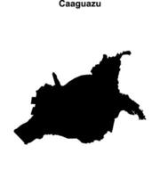Caaguazu department blank outline map vector