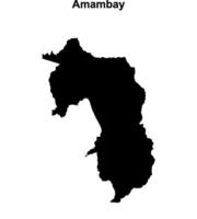 Amambay department blank outline map vector