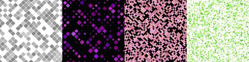 Seamless geometrical diagonal square pattern set vector