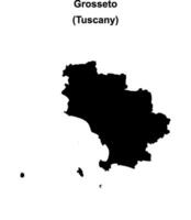 Grosseto province outline map vector