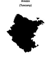 Arezzo province outline map vector