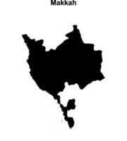Makkah province blank outline map vector