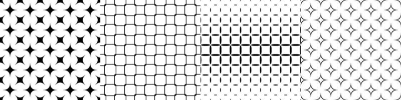 Monochrome geometrical pattern collection vector