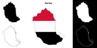 Red Sea state outline map set vector