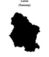 Lucca province outline map vector