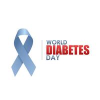World Diabetes Day, simple design with blue ribbon vector