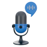 3d illustration of smart microphone, voice recognition technology 3d elements, rendering. it can be used for any purpose. png