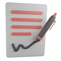 3d illustration of business document or contract or legal paper, It can use for web or apps and many more. png
