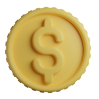 3d illustration of yellow coin, It can use for web or apps and many more. png