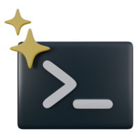 3d illustration of command prompt, AI generate, technology 3d elements, rendering. it can be used for any purpose. png