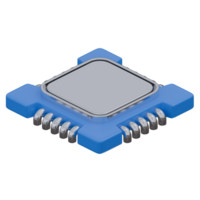 3d illustration of processor, technology 3d elements, rendering. it can be used for any purpose. png