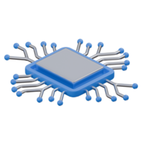 3d illustration of chip, processor, technology 3d elements, rendering. it can be used for any purpose. png