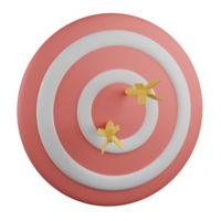 3d illustration of red target or goal, It can use for web or apps and many more purpose. png
