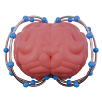 3d illustration of ai brain, technology 3d elements, rendering. it can be used for any purpose. png