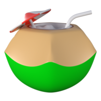 3d coconut illustration or icon, It can use for web, app and more. png