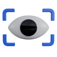 3d illustration of scan, scanning eye 3d elements, rendering. it can be used for any purpose. png
