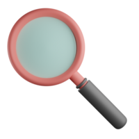 3d illustration of magnifier for search symbol, magnify and more. It can use for web or apps and many more purpose. png