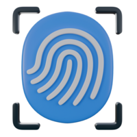 3d illustration of fingerprint biometric, technology 3d elements, rendering. it can be used for any purpose. png