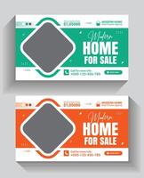Real estate house property web banner template vector